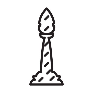 Satranç oyunu ana hatları vektör simgesi. Şövalyenin ana hatları. Beyaz arkaplanda satranç oyun simgesinin izole bir illüstrasyonu.