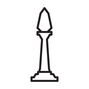 Satranç oyunu ana hatları vektör simgesi. Şövalyenin ana hatları. Beyaz arkaplanda satranç oyun simgesinin izole bir illüstrasyonu.