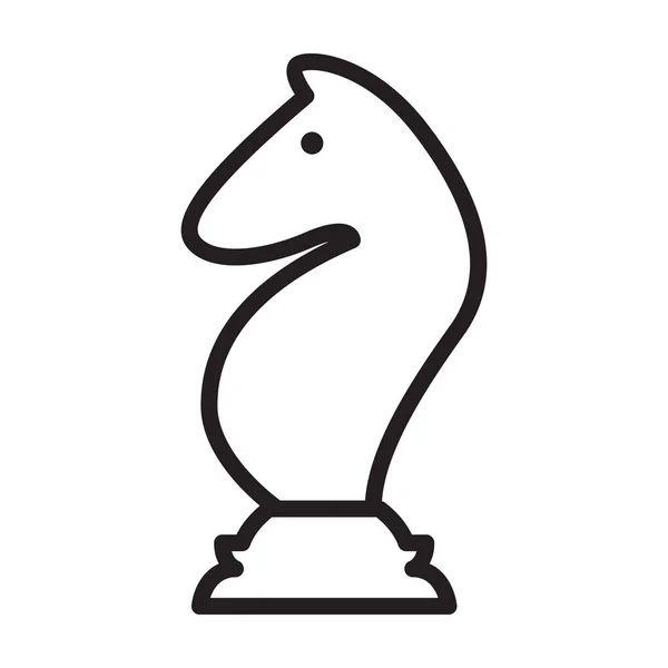 Schackspel skissera vektor ikon.Disposition vektor illustration av häst. Isolerad illustration av schackspel ikon på vit bakgrund. — Stock vektor