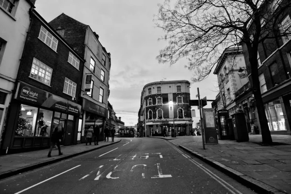 Calle Desierta Atardecer Nottingham Reino Unido — Foto de Stock