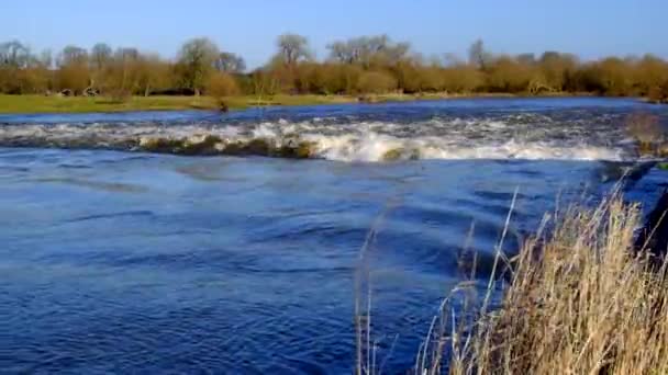 Überflutete Flüsse Und Wehre — Stockvideo