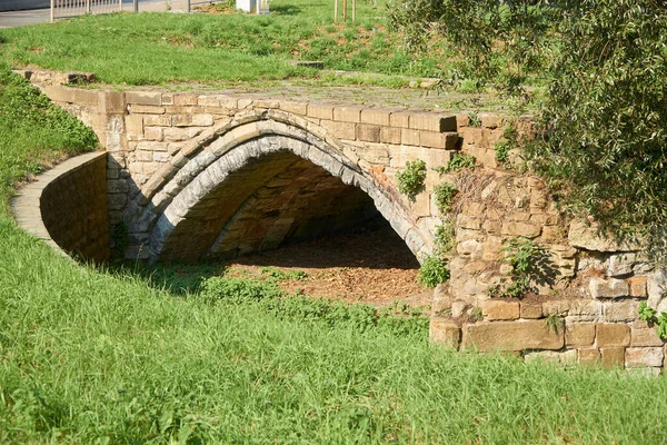 Remains of an abandoned stone bridge in Nottingham, UK