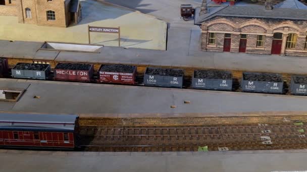 Scale Model Railway Diorama Layout — Stock Video