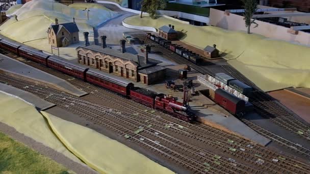 鉄道模型ジオラマレイアウト — ストック動画