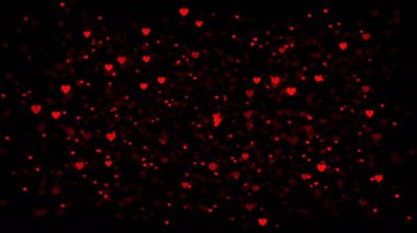 Sevgililer Günü 'nün karanlık arka planı, uçan kırmızı kalplerle.