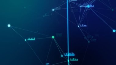 Gelecekçi soyut mavi kripto para birimi ağ bağlantısı kusursuz canlandırma