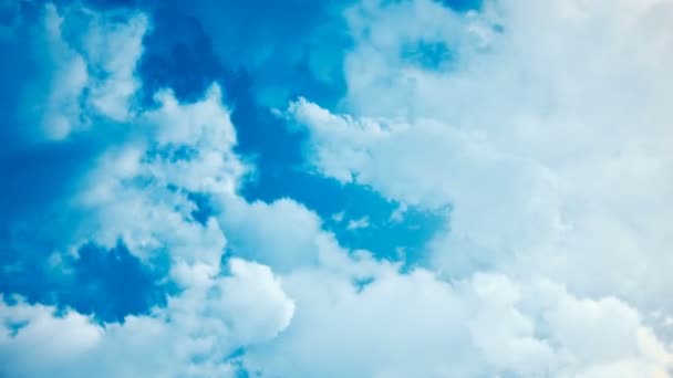 Nuvens brancas céu azul loop sem costura. Tempo nublado timelapse — Vídeo de Stock