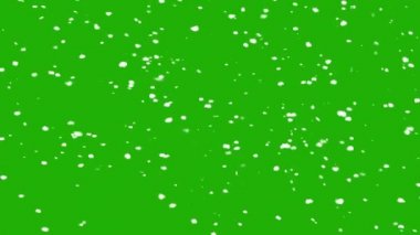 Düşen kar kusursuz bir döngü. Yeşil ekran krom anahtar kar tanelerinde izole edilmiş