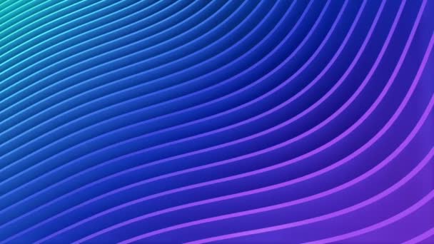 Rows of colorful blue and pink stripes waving and swaying seamless loop — Vídeo de Stock