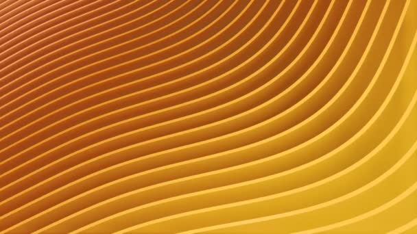 Rows of colorful golden stripes waving and swaying seamless loop — Stok video