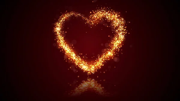 Valentines Day Festive Luxury Heart Illustration Bright Vibrant Glittering Particles — Photo