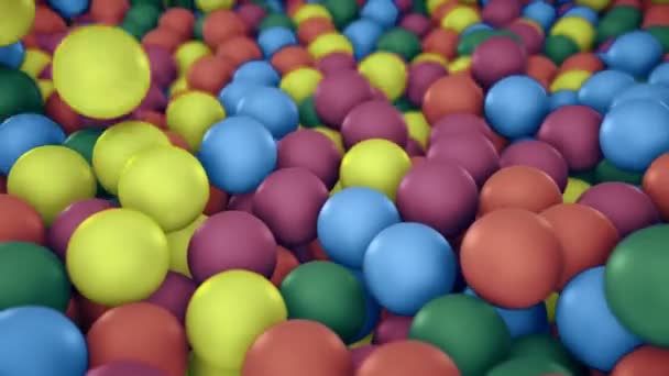 子供のためのプールで閉じる多色の球抽象的な背景 — ストック動画
