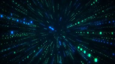 Dijital fütüristik veri tüneli dikişsiz döngüsü. Siber uzayda ikili sayılar