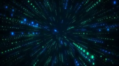 Dijital fütüristik veri tüneli dikişsiz döngüsü. Siber uzayda ikili sayılar