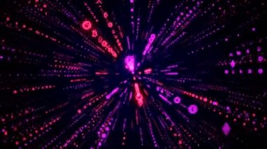 Hiper uzay, yıldızların arasından uzayın dikişsiz döngüsüne atlıyor. Neon ışınları