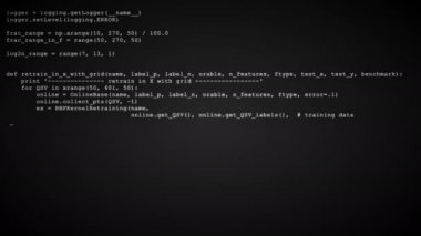 3D hack kodu veri akışı siyah. Yazma kodlama simgeleriyle ekran