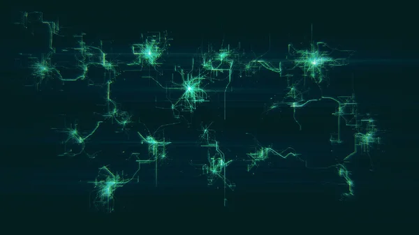 Τεχνητό Νευρικό Δίκτυο Μεγαλώνει Ηλεκτρονικοί Κόμβοι Συνδεδεμένοι Μεταξύ Τους Συναπτικούς — Φωτογραφία Αρχείου
