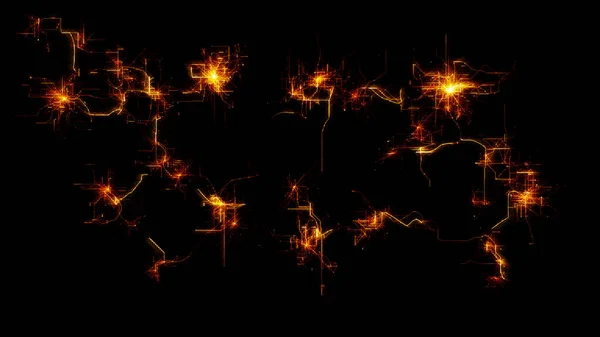 Штучна Нейронна Мережа Зростає Електронні Вузли Пов Язані Разом Синаптичними — стокове фото