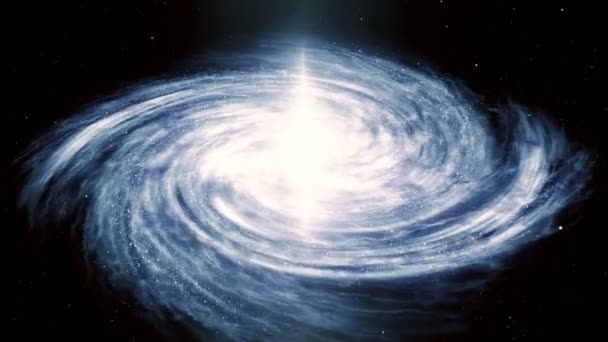 Lazo sin costuras de espiral Vía Láctea rotación galaxia llena de estrellas y nebulosas — Vídeo de stock