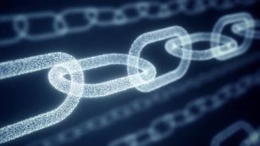 Şifreli döviz döngüsünü temsil eden ikili verilerle yapılmış dijital zincir