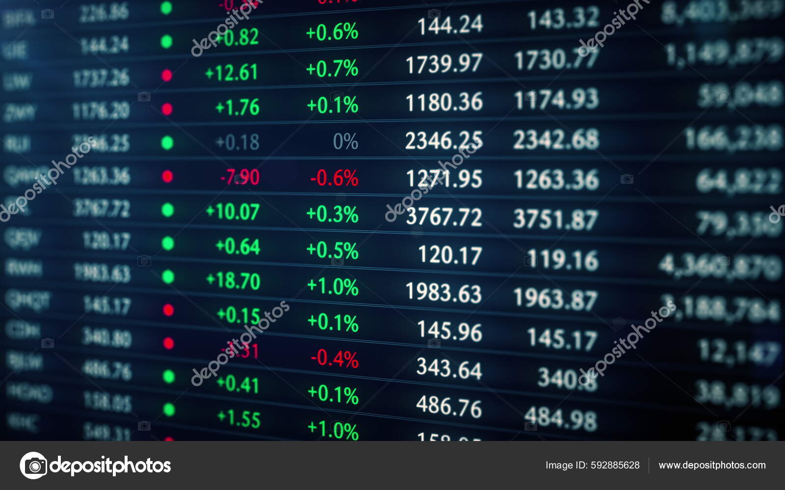 Financial Stock Market Data Tableau Company Cryptocurrency Tickers Bullish  Market — Stock Photo © Eduard_M #592885628