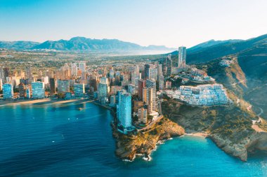 İspanya 'daki Benidorm şehrinin hava manzarası, Alicante