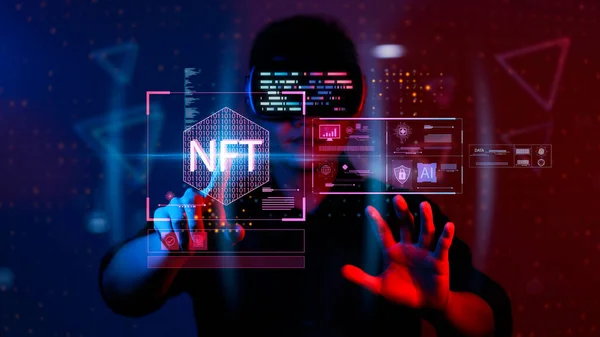 Технология Блокчейна Nft Основанная Цифровом Криптоискусстве — стоковое фото