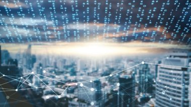 Küresel işletmeler İnternet 'e bağlanarak tüketici bilgilerine, gelecekteki dijital pazarlama stratejilerine ve yatırım planlarına erişebilir. İş geliştirme teknolojisi, bankacılık, finans ve hisse senetleri.