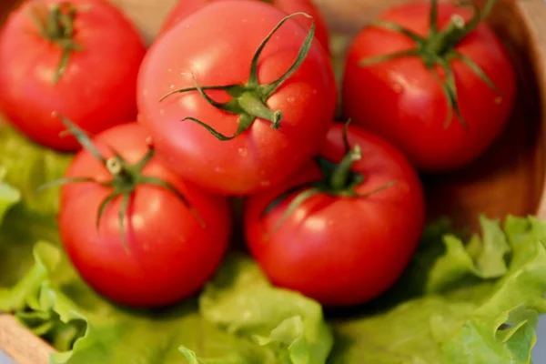 Vörös Zöldségek Paradicsom Saláta Konyhában — Stock Fotó