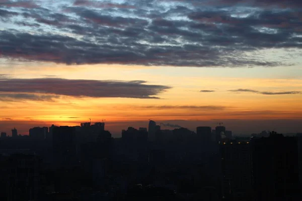 Incredibly Beautiful Sunrise Backdrop Big City — Stock Photo, Image