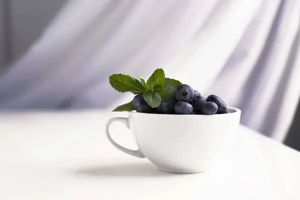 Blueberries Bowl White Background — Stock Photo, Image