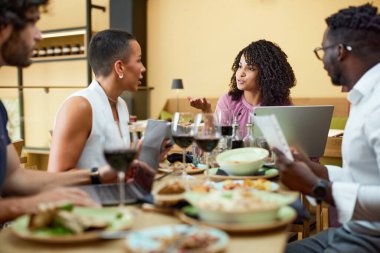 Businesspeople have team building and brainstorming about a new start-up project.