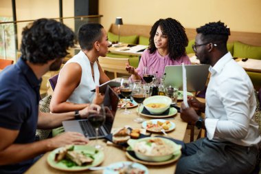 Businesspeople have team building and brainstorming about a new start-up project.