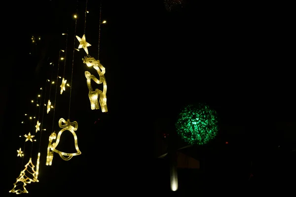 Lighting Star Bell Reindeer Shape Festival Christmas — Stock Photo, Image