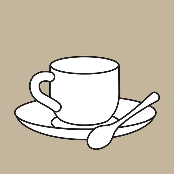 Armoire aveccuillère à café — Image vectorielle