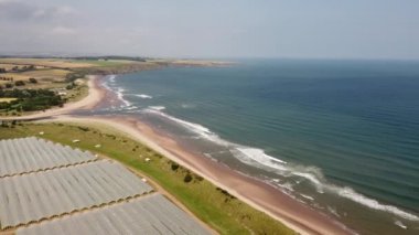 İHA görüntüsü. İskoçya açıklarında Kuzey Denizi. Drone görünümü.