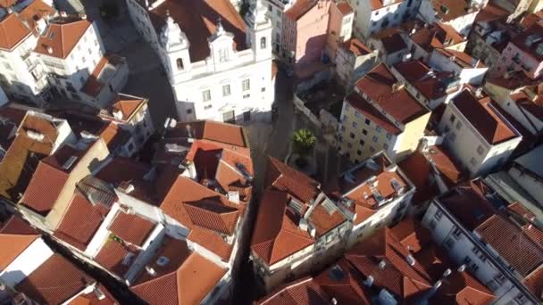 Drone footage of the Parish Church of San Miguel and a lone tree near it. — Stockvideo