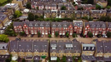 Clapham Meydanı yakınlarındaki yerleşim yerlerinin insansız hava aracı görüntüsü.