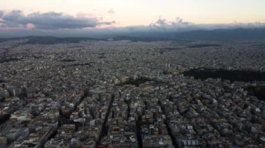 A drone view of the vast territory of the city of Athens.