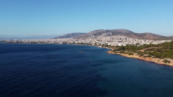 Drone view of Athens from the sea. — Video