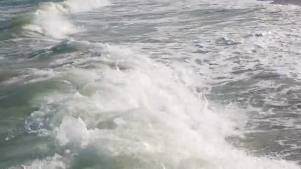 Střední Vlny Kypícího Černého Moře Pobřeží Oděsy Pozadí Můžete Vidět — Stock video