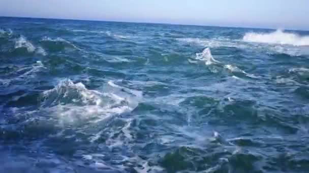 Zien Blauwe Wateren Van Zwarte Zee Herfst Eindeloze Een Beetje — Stockvideo