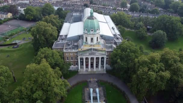 Static Drone Footage Entrance Imperial War Museum London Museum Building — Vídeo de stock