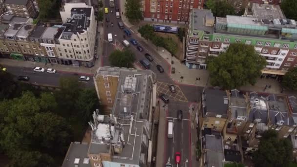 Drone View Low Buildings Streets Surrounding Brompton Cemetery Beautiful Houses — Video Stock