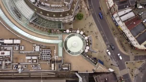 Drone View Street Shopping Center Residential Buildings London Top View — Vídeo de Stock