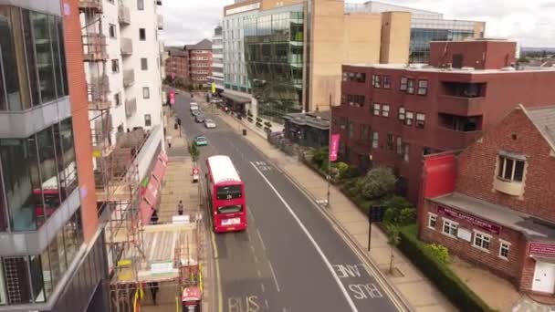 Drone View Typical Street Quiet Area London Beautiful Houses Clean — Vídeo de Stock