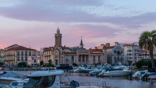 Noite Adiantada Sete Herault Occitanie França — Fotografia de Stock