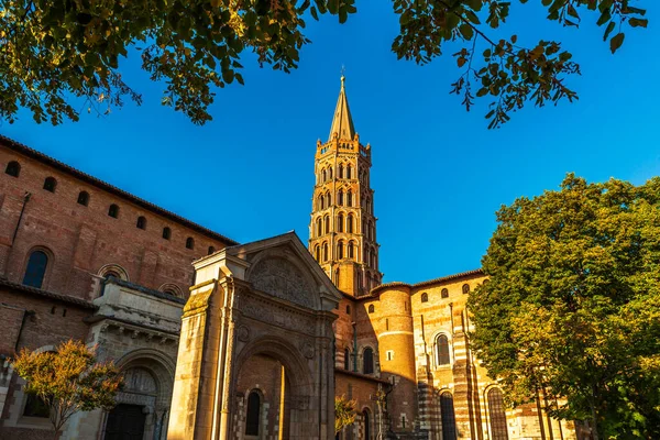 Saint Sernin Basilikan Toulouse Occitanie Frankrike — Stockfoto