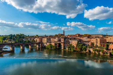 Tarn nehri ve kıyıları, Albi 'deki Pont Neuf' ten, Tarn 'dan, Occitanie, Fransa' daki