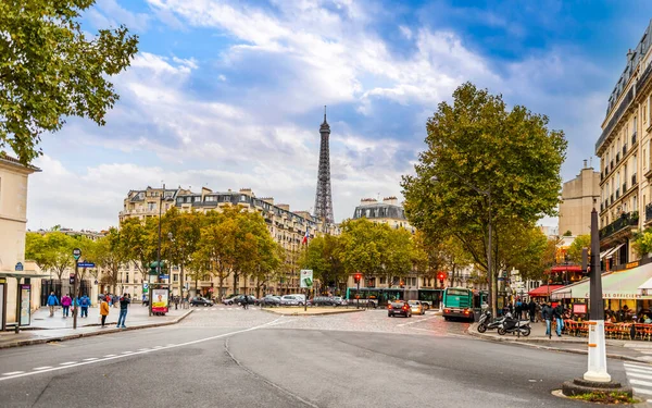Place Ecole Militaire Top Eiffel Tower Background Paris France — Stock Photo, Image